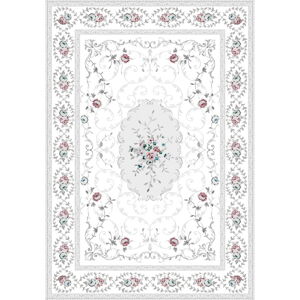 Bielo-sivý koberec Vitaus Flora, 50 x 80 cm