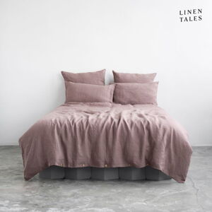 Ružové ľanové predĺžené obliečky na dvojlôžko 200x220 cm - Linen Tales