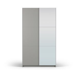 Šedá šatníková skriňa so zrkadlom as posuvnými dverami 122x215 cm Lisburn - Cosmopolitan Design