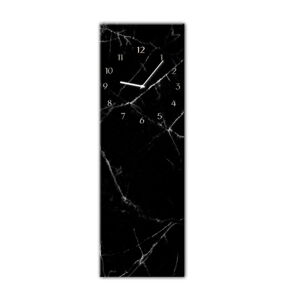 Nástenné hodiny Styler Glassclock Black Marble, 20 × 60 cm