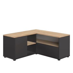 Čierny/v prírodnej farbe TV stolík v dekore duba 90x45 cm Angle – TemaHome