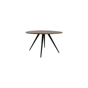 Čierny/tmavohnedý okrúhly jedálenský stôl s doskou z akácie ø 120 cm Turi – Light & Living