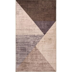 Hnedo-béžový prateľný koberec behúň 200x80 cm - Vitaus