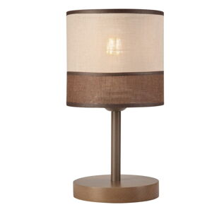 Tmavohnedá stolová lampa s textilným tienidlom (výška  30 cm) Andrea – LAMKUR