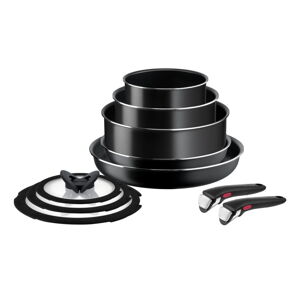 Hliníková súprava riadu 10 ks Ingenio Easy Cook & Clean Black - Tefal