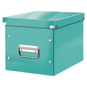 Tyrkysovomodrý kartónový úložný box s vekom Click&Store - Leitz