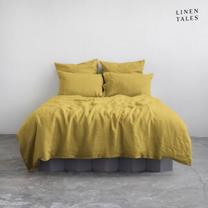 Žlté ľanové obliečky na dvojlôžko 200x200 cm - Linen Tales