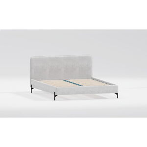 Svetlosivá čalúnená dvojlôžková posteľ s roštom 180x200 cm Barker – Ropez