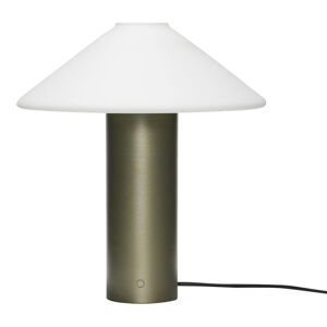Tmavozelená stolová lampa so skleneným tienidlom (výška  40 cm) Orbit – Hübsch