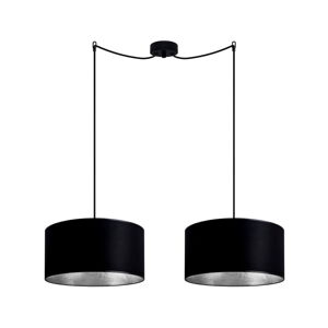 Čierne závesné dvojramenné svietidlo s vnútrom v striebornej farbe Sotto Luce Mika, ⌀ 36 cm
