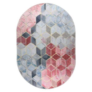 Ružový/svetlosivý umývateľný koberec 80x120 cm – Vitaus