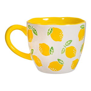 Žltý/biely keramický hrnček 250 ml Lemon – Sass & Belle