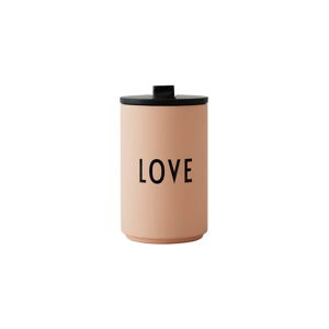 Oranžový/béžový termo hrnček 350 ml Love – Design Letters