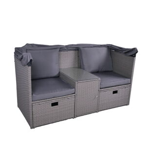 Šedý záhradný lounge set z umelého ratanu pre 2 Saint-Tropez - Garden Pleasure