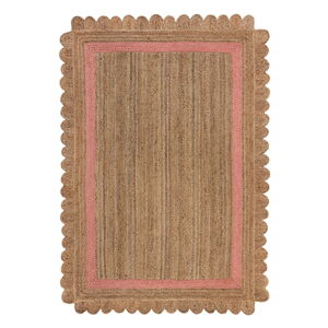 Ružový/v prírodnej farbe ručne tkaný jutový koberec 160x230 cm Grace – Flair Rugs