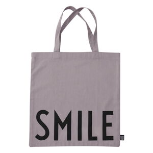Sivá plátená taška Design Letters Smile