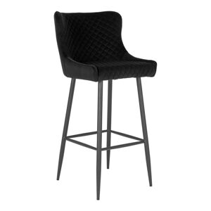 Čierna zamatová barová stolička 105 cm Dallas – House Nordic