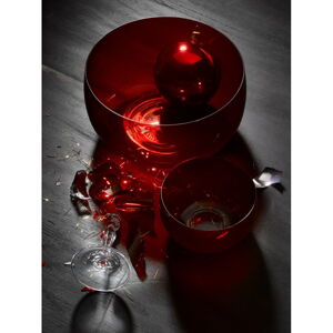 Súprava 6 červených sklenených mís Crystalex Extravagance, ø 12,2 cm