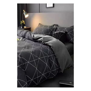 Tmavosivé bavlnené obliečky na dvojlôžko/predĺžené s plachtou 200x220 cm - Mila Home