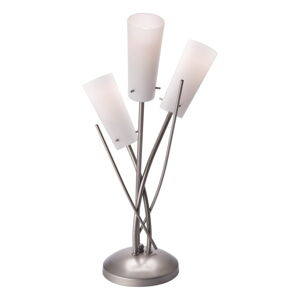 Sivá stolová lampa so skleneným tienidlom (výška  51 cm) Oshine – LAMKUR