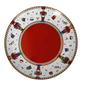Červený/biely vianočný porcelánový tanier ø 30 cm Piatto - Brandani