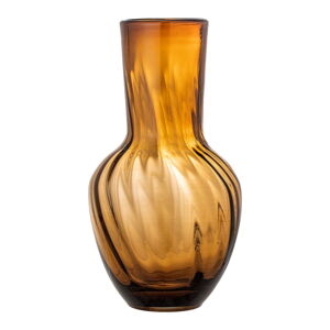 Hnedá sklenená ručne vyrobená váza (výška  27 cm) Saiqa – Bloomingville