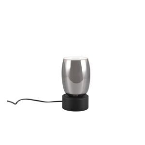 Stolová lampa so skleneným tienidlom v čierno-striebornej farbe (výška 24 cm) Barret – Trio Select