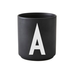 Čierny porcelánový hrnček Design Letters Alphabet A, 250 ml