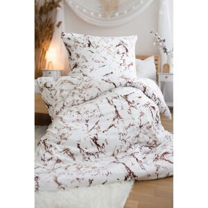 Bielo-hnedé obliečky na jednolôžko z mikroplyšu 140x200 cm – Jerry Fabrics