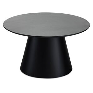 Čierny/tmavosivý konferenčný stolík s doskou v dekore mramoru ø 80 cm Tango – Furnhouse
