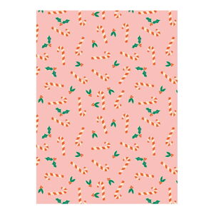 5 hárkov ružového baliaceho papiera eleanor stuart Candy Canes, 50 x 70 cm