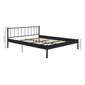 Čierna kovová dvojlôžková posteľ s roštom 140x200 cm Falez – Kalune Design