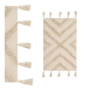 Krémovobiely prateľný bavlnený koberec 50x80 cm – Casa Selección