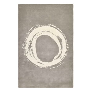Sivý vlnený koberec Think Rugs Elements Circle, 120 x 170 cm