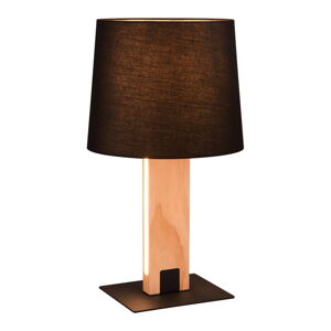 Čierna/v prírodnej farbe LED stolová lampa s textilným tienidlom (výška  50 cm) Rahul – Trio