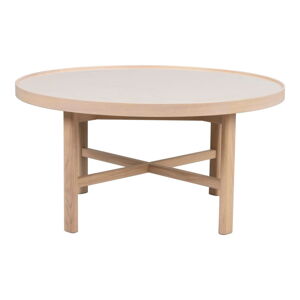 Okrúhly konferenčný stolík s keramickou doskou v prírodnej farbe 90x90 cm Marsden – Rowico