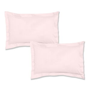 Súprava 2 bavlnených obliečok na vankúš Bianca Oxford Blush, 50 x 75 cm