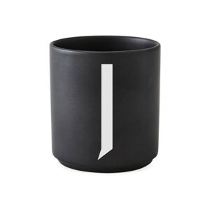 Čierny porcelánový hrnček Design Letters Alphabet J, 250 ml