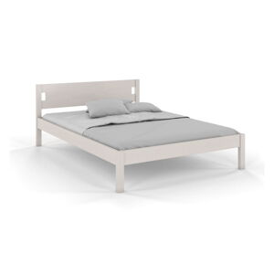 Biela dvojlôžková posteľ z borovicového dreva 140x200 cm Laxbaken - Skandica
