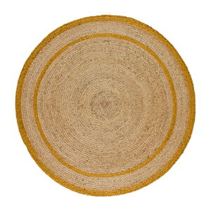 Okrúhly koberec v prírodnej a horčicovej farbe ø 120 cm Mahon – Universal