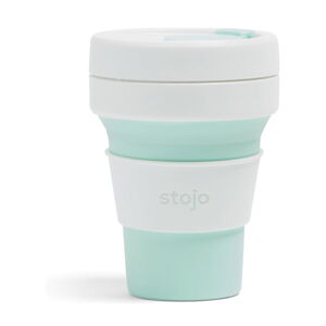 Bielo-zelený skladací hrnček Stojo Pocket Cup Mint, 355 ml