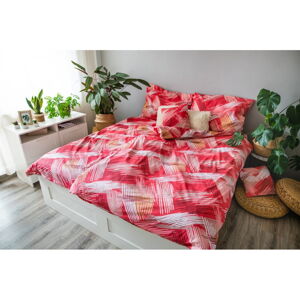 Červené bavlnené obliečky na jednolôžko 140x200 cm LP Dita Red - Cotton House