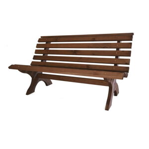Hnedá drevená záhradná lavica Retro – Rojaplast