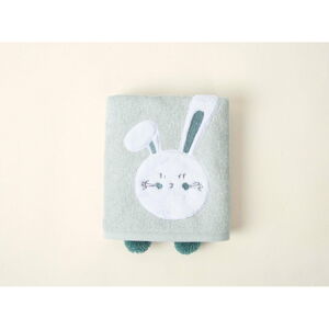 Zelená bavlnená detská osuška 75x50 cm Bunny - Foutastic