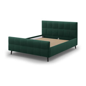 Zelená čalúnená dvojlôžková posteľ s roštom 160x200 cm Gigi - Micadoni Home