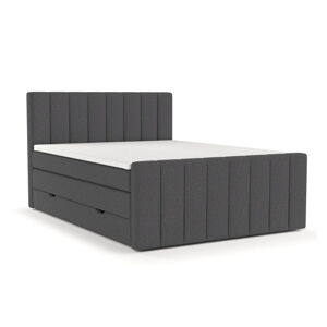 Sivá boxspring posteľ s úložným priestorom 180x200 cm Ruby – Maison de Rêve