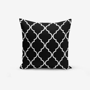 Čierno-biela obliečka na vankúš s bavlnou Minimalist Cushion Covers Black Background Ogea, 45 × 45 cm