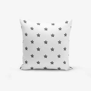 Čierno-biela obliečka na vankúš s prímesou bavlny Minimalist Cushion Covers White Background Star, 45 × 45 cm