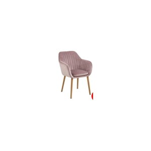 Ružová jedálenská stolička s dreveným podnožím loomi.design Emilia