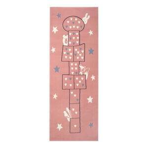 Detský ružový koberec Hanse Home Adventures Jump, 100 x 250 cm